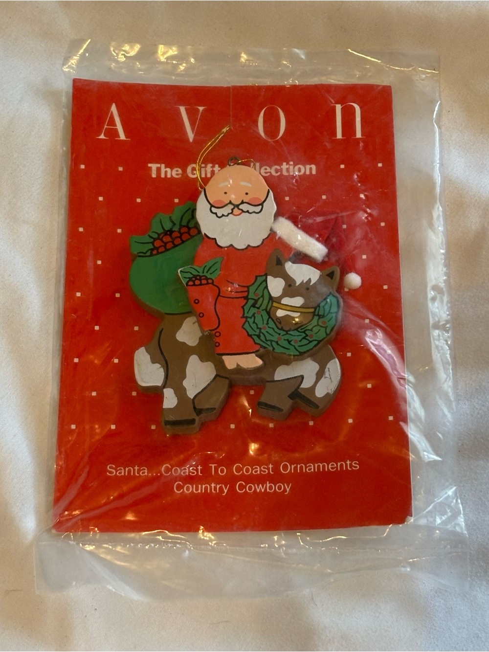 Vintage Avon Gift Collection Santa Cowboy Ornament “Country Cowboy”